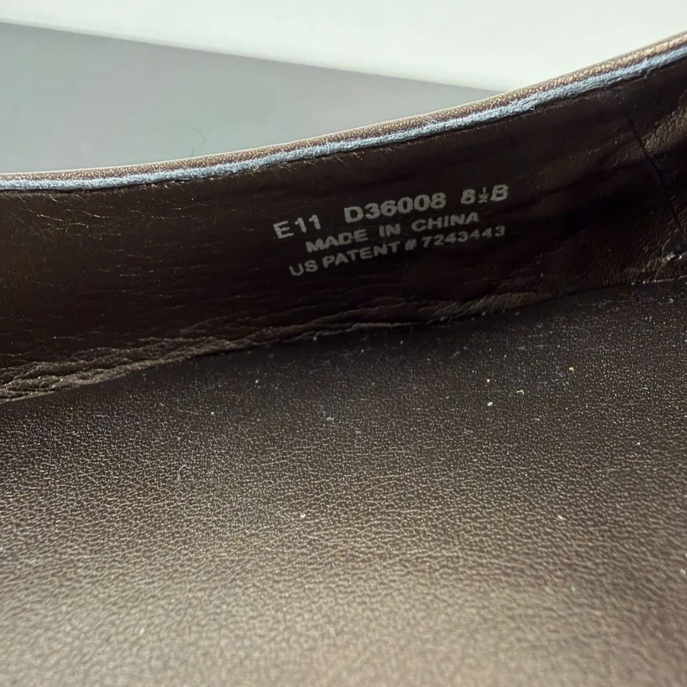 Cole Haan Ballet Flats Women 8.5B Bronze Metallic Leather Cap Toe Slip-On Casual